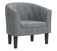 Vidaxl sillón de terciopelo gris oscuro