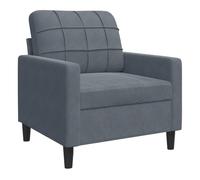 vidaXL Sillón de Terciopelo Gris Oscuro 60 cm, sofá Individual, sillón de televisión, sillón de Descanso, sofá, sofá de Relax, sillón de Terciopelo