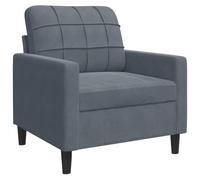 vidaXL Sillón de Terciopelo Gris Oscuro 60 cm, sofá Individual, sillón de televisión, sillón de Descanso, sofá, sofá de Relax, sillón de Terciopelo