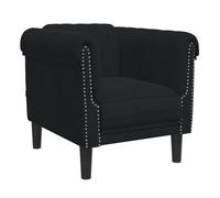 vidaXL Sillón, Silla Tapizada con Respaldo Reposabrazos, Sofá de Descanso Relax Televisión, Asiento para Salón Hogar, Terciopelo Negro