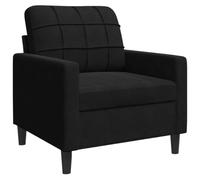 VidaXL Sillón de Terciopelo Negro 60 cm - Sofá Individual de Televisión y Descanso