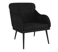 vidaXL Sillón de terciopelo Negro 63x76x80 cm – Relax, Salón y Dormitorio