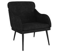 vidaXL Sillón de terciopelo Negro 63x76x80 cm – Relax, Salón y Dormitorio