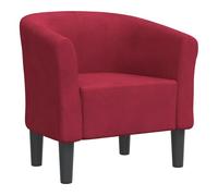 vidaXL Sillón, Silla Decorativa con Respaldo Reposabrazos, Butaca de Relax Descanso TV, Asiento para Salón Oficina Dormitorio, Terciopelo Rojo Tinto