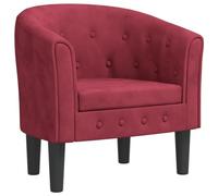 vidaXL Sillón de Terciopelo Rojo Tinto