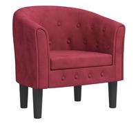 vidaXL Sillón de Terciopelo Rojo Tinto