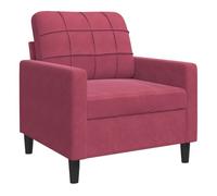 VidaXL Sillón de Terciopelo Rojo Tinto 60 cm - Sofá Individual de Televisión y Descanso