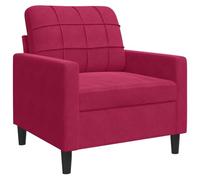 vidaXL Sillón de terciopelo rojo tinto 60 cm – Sofá individual para televisión y descanso