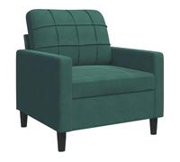 Vidaxl sillón de terciopelo verde oscuro 60 cm
