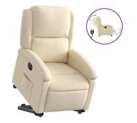 Vidaxl sillón eléctrico reclinable elevable de tela color crema