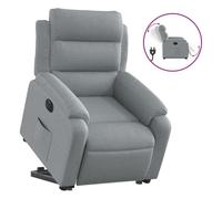 Vidaxl sillón eléctrico reclinable elevable de tela gris claro