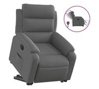 Vidaxl sillón eléctrico reclinable elevable de tela gris oscuro
