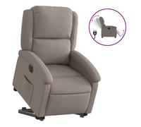 Vidaxl sillón eléctrico reclinable elevable de tela gris taupe