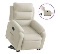 Vidaxl sillón eléctrico reclinable elevable de terciopelo crema