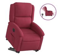 Vidaxl sillón eléctrico reclinable elevable de terciopelo rojo tinto