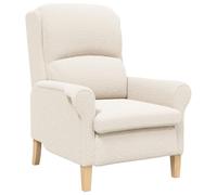 vidaXL Sillón Ergonómico Crema Tela, Madera Estándar Ergonómico