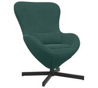 vidaXL Sillón ergonómico de Terciopelo Verde Oscuro de con reposabrazos Redondeados para Interiores | Silla Moderna y chida para el salón y el Dormitorio, cómodo sillón Tipo Huevo para relajarte en