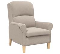 vidaXL Sillón Ergonómico Gris Claro Poliéster, Madera Estándar