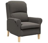 vidaXL Sillón Ergonómico Gris Oscuro Tapicería de Tela con Patas de Madera