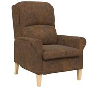 vidaXL Sillón Moderno Marrón Tela, Madera Estándar Ergonómico Sillón