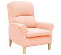vidaXL Sillón Ergonómico Rosa Tela, Madera Mediano Ergonómico
