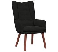 vidaXL Sillón ergonómico Moderno reposabrazos Acolchados y cojín con Botones, Asientos Elegantes Interiores para Sala de Estar en Negro con Marco de Madera Duradero, Adultos y cómod