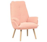 vidaXL Sillón Ergonomico Rosa de para Sala de Estar y Habitación, Tela Duradera con Estructura de Madera, Silla con Reposabrazos Curvados, Asientos Cómodos y Estilosos, Contemporáneo