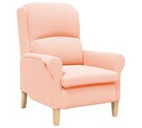 vidaXL Sillón Ergonómico Rosa Tela, Madera Mediano Ergonómico