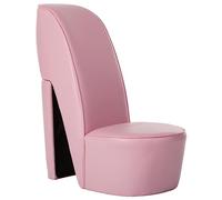 vidaXL Sillón Forma de Zapato Tacón Cuero Sintético Mobiliario Decoración Estructura Robusta Duradera Elegante Tapizado Suave Cómodo Estabilidad Rosa