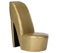 Vidaxl sillón con forma de zapato de tacón cuero sintético dorado