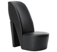 vidaXL Sillón Forma Zapato Tacón Cuero Sintético Mobiliario Decoración Estructura Robusta Duradera Elegante Tapizado Suave Cómodo Estabilidad Negro