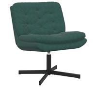 vidaXL Sillón Giratorio de Terciopelo Verde Oscuro 63 x 75 x 76 cm, Estructura de Metal, Diseño Ergonómico, 360°, Uso Interior, Asiento Cómodo, Acabado Mate, Estilo Moderno, Patas Negras, Almohadilla