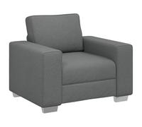 vidaXL Sillón Compacto Gris Oscuro | Apoyabrazos Cuadrados, Tela de Poliéster, Marco de Madera Resistente, Ideal para Sala de Estar y Lectura, Diseño Moderno, Solo para Uso en Interior, Silla Cómoda