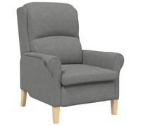 vidaXL Sillón Gris Oscuro Gris Oscuro Tela y Madera Estándar Ergonómico