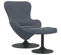 vidaXL Sillón Huevito de Terciopelo Gris Oscuro de con Reposapiés, Giratorio, Diseño Moderno para tu Sala, Ideal para Interior, Sillón Elegante y Cómodo, Asiento Individual, Lounge Contemporáneo.