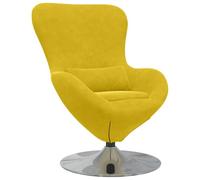 Sillón Amarillo Contemporáneo con Almohada Giratorio para Uso Interior en Sala de Estar para Leer o Relajarse Tapicería de Poliéster Atractivo Diseño Estructura Duradera de Metal Silla Cómoda Mobiliar
