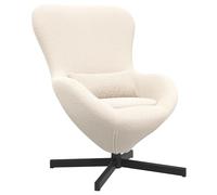 vidaXL Sillón Huevo Crema de Tela Parecida a Lana Rizada