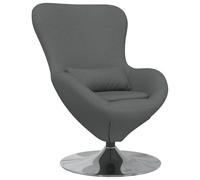 vidaXL Sillón Moderno Gris Oscuro con Base Giratoria y Tapicería Transpirable, Diseño Ergonómico para Sala de Estar o Oficina en Casa, Silla de una Plaza, Comodidad para Leer o Estudiar