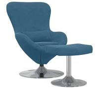 vidaXL Sillón Huevo reposapiés de Terciopelo Azul
