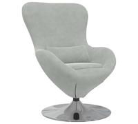 vidaXL Sillón Huevo de Terciopelo Gris Claro de con Función Giratoria. Diseño Moderno para Salas de Estar. Cómodo y Elegante, Esta Butaca Individual Incluye Almohada Lounge Contemp