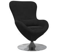 vidaXL Sillón Huevo Negro Terciopelo | Diseñado para que estés bien durante horas, Gira fácil para moverte sin problemas, El poliéster suave es increíble al tacto
