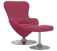 vidaXL Sillón Huevo Puff de Terciopelo Rojo Vino