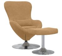 vidaXL Sillón Huevo reposapiés de Terciopelo marrón
