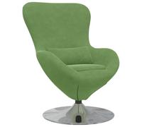 vidaXL Sillón Huevo Moderno Verde Claro, base giratoria, tapizado terciopelo resistente a manchas