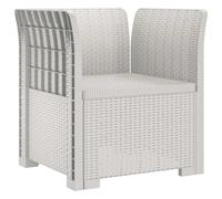 vidaXL Sillón Individual Apariencia de Ratan PP Blanco