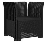 vidaXL Sillón Individual Apariencia de Ratan PP Gris Antracita