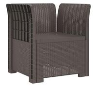 vidaXL Sillón Individual Apariencia de Ratan PP Gris Claro