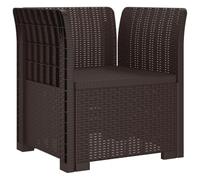 vidaXL Sillón Individual Apariencia de Ratan PP Marrón