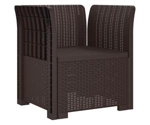 vidaXL Sillón Individual Apariencia de Ratan PP Marrón