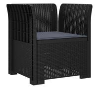 vidaXL Sillón individual con cojín – Apariencia de Ratan PP, resistente al clima para jardín